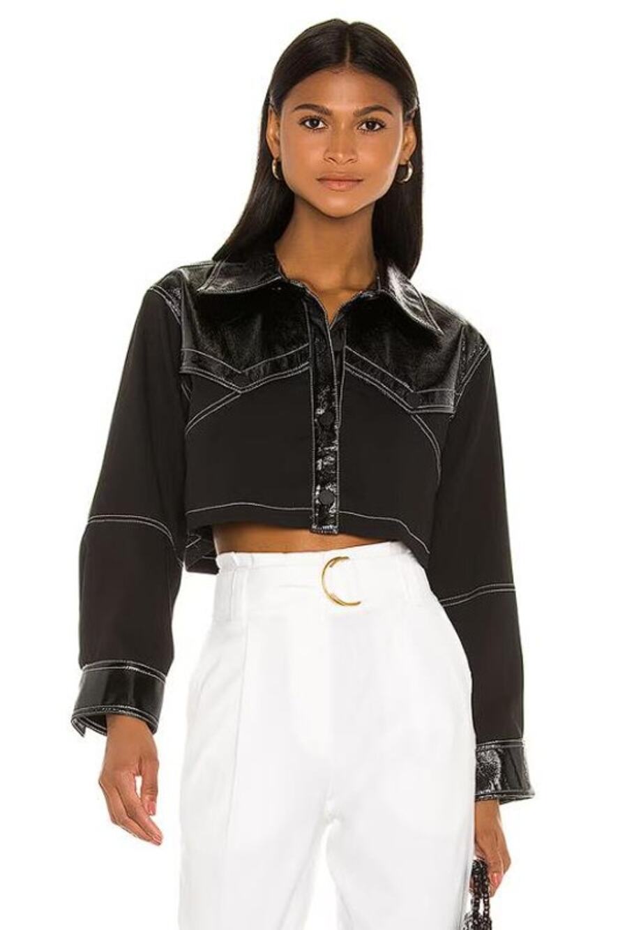 L'ACADEMIE Women's The Avelaine Top Size M In Black